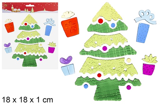 [113401] Sticker gel sapin de Noël à décorer 18 cm