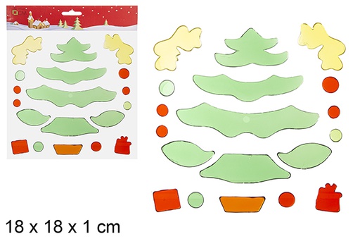 [113405] Christmas tree gel sticker to decorate 18 cm