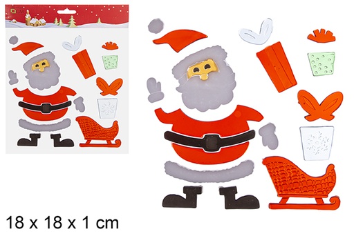 [113406] Sticker gel Père Noël à décorer 18 cm
