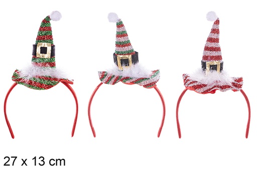 [113410] Serre-tête de Noël avec chapeau 27x13 cm  