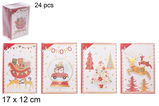 [113420] Assorted Christmas postcard 17x12 cm 