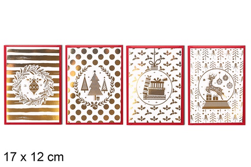 [113421] Cartolina natalizia assortita di Babbo Natale 17x12 cm