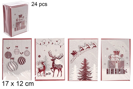 [113423] Postal blanca decorar Navidad surtido 3D 17x12 cm