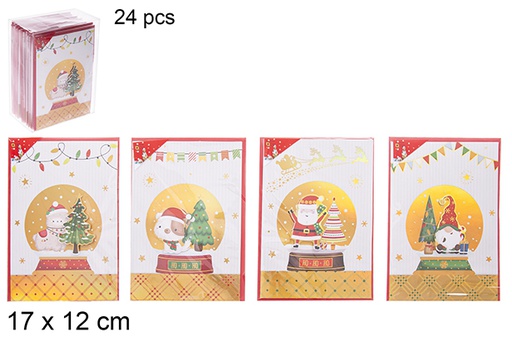 [113424] Santa Claus glitter Christmas postcard 17x12 cm  