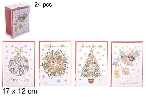 [113426] Cartolina di Natale dorata assortita 17x12 cm 
