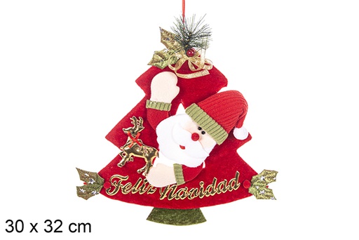 [113438] Ciondolo natalizio Babbo Natale decorato assortito 30x32 cm