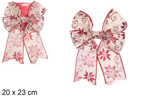 [113510] Bright red Christmas bow 20x23 cm