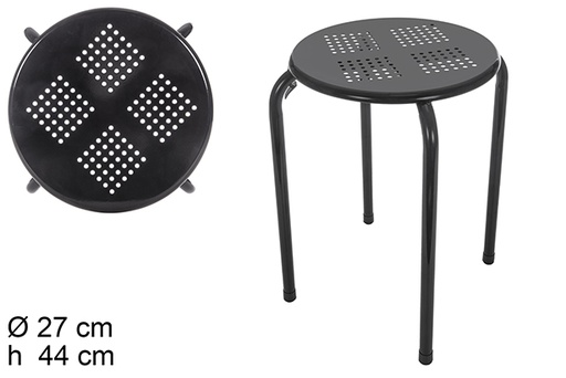 [112103] Black metal stool