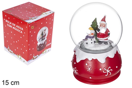 [114140] Christmas water globe with music 15 cm