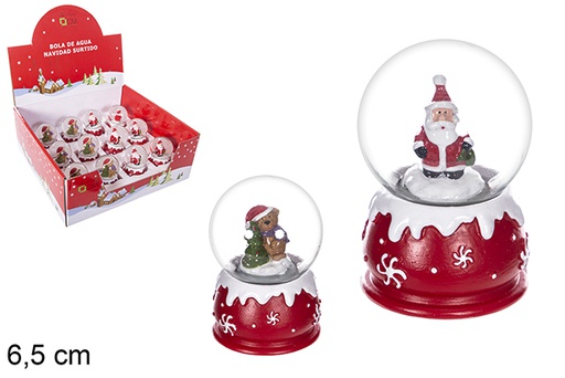 [114149] Christmas water globe assorted 6,5 cm