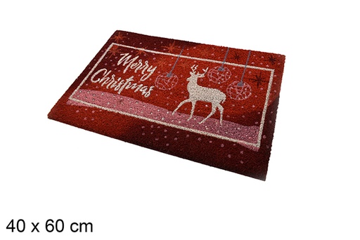 [206430] Zerbino decorato Merry Christmas con renna rossa 40x60 cm