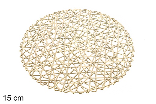 [206438] Gold braided round PVC trivet 38 cm