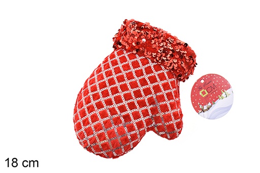 [206507] Colgante guante decorado rojo 18 cm
