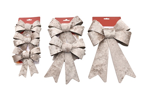 [207047] Beige velvet Christmas bow