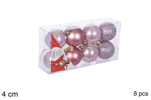 [112533] Pack 8 bolas ouro rosa brilhantes/foscas 3 cm