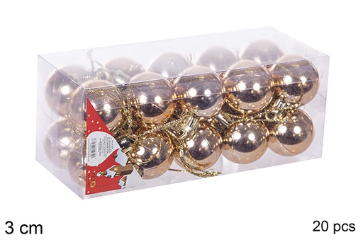 [112544] Pack 20 shiny champagne bauble 3 cm