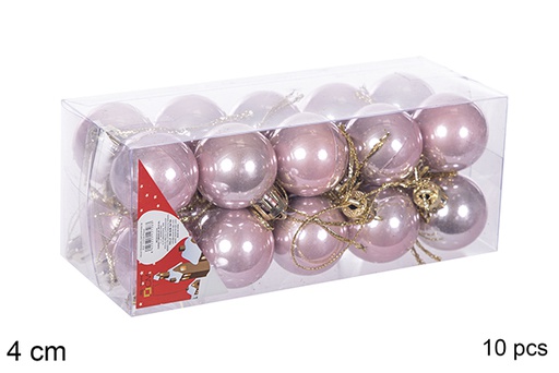 [112545] Pack 20 bolas oro rosa brillo 3 cm