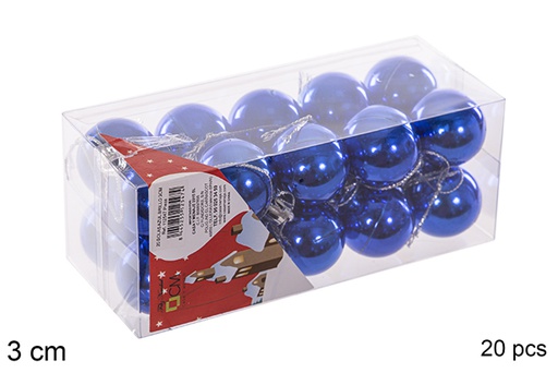 [112547] Pack 20 shiny blue bauble 3 cm