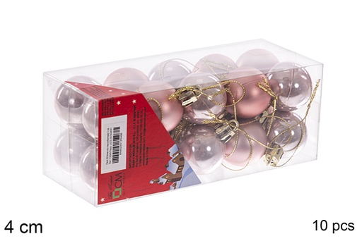 [112549] Pack 20 bolas ouro rosa brilhantes/foscas 3 cm