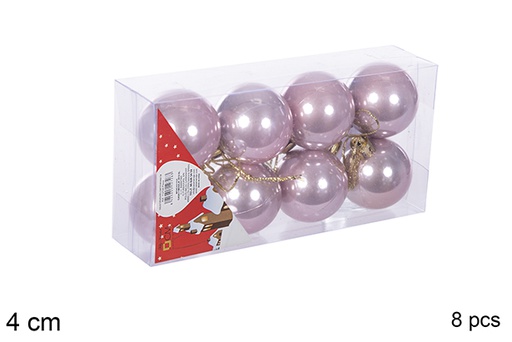 [112561] 8 bolas ouro rosa brilhantes 4cm