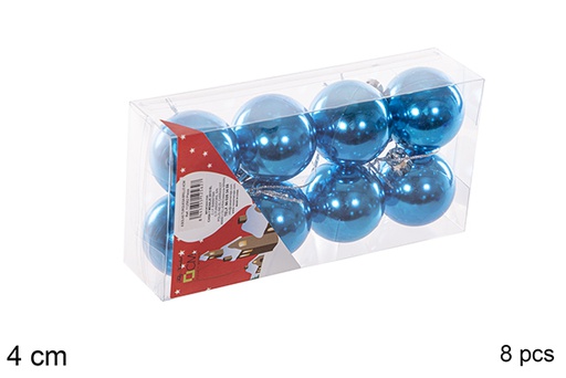 [112562] 8 boules turquoise brillantes 4cm