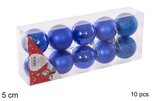 [112631] Pack 10 palline blu lucide/opacche/glitterate 5 cm