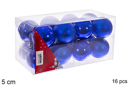 [112647] Pack 16 palline blu lucide/opache 5 cm