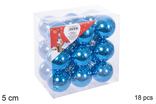 [112650] Pack 18 boules turquoises brillantes 5 cm