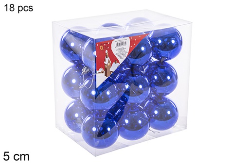 [112651] Pack 18 shiny blue bauble 5 cm