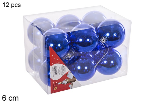 [112691] Pack 12 palline blu lucide 6 cm