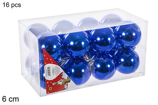 [112699] Pack 16 shiny blue balls 6 cm