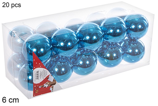 [112714] Pack 20 palline turchese lucide 6 cm