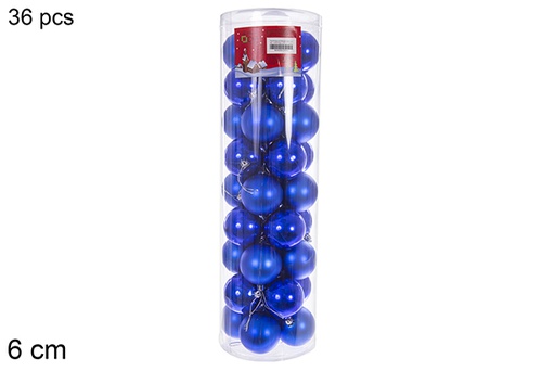 [112797] Pack 36 palline blu lucide/opache cilindro 6 cm