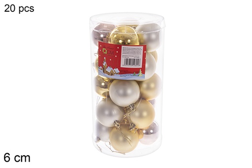 [112804] Pack 20 palline oro/champagne cilindro 6 cm