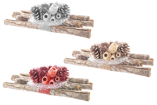 [113309] Centrotavola natalizio con pigne colori assortiti