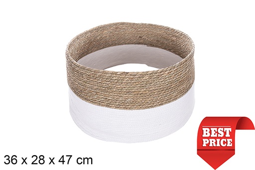 [114161] Base de árvore de Natal de ervas marinhas-corda de papel branco 36x28 cm