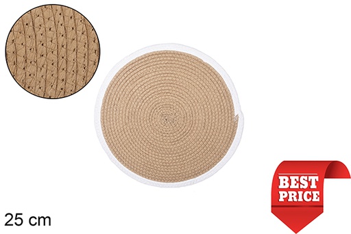 [114163] Base de corda em papel natural/branco 25 cm