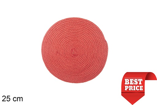 [114165] Red paper rope trivet 25 cm