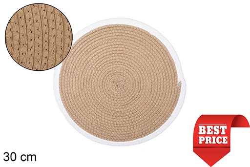 [114167] Base de corda em papel natural/branco 30 cm