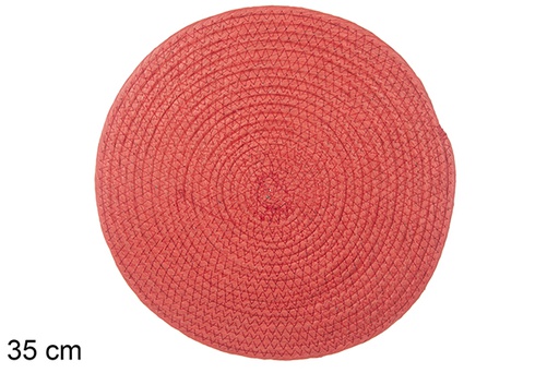 [114174] Dessous de plat en corde de papier rouge 35 cm