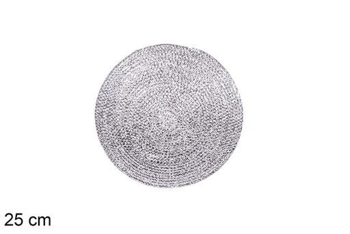 [114177] Silver paper rope trivet 25 cm