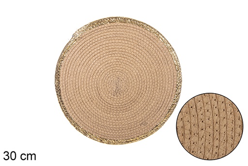 [114180] Natural/gold paper rope trivet 30 cm