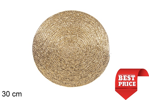 [114182] Dessous de plat en corde de papier doré 30 cm