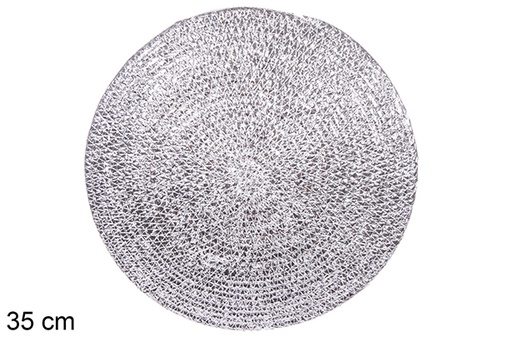 [114185] Silver paper rope trivet 35 cm