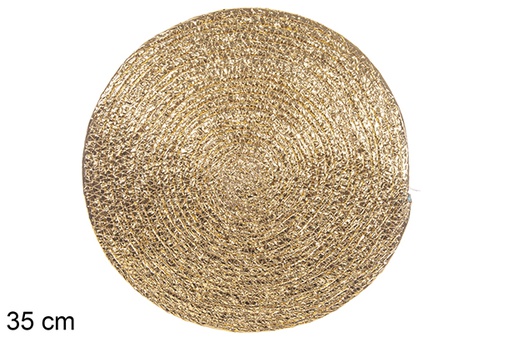 [114186] Gold paper rope trivet 35 cm