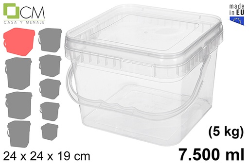 [112854] Récipient en plastique multi-usages carré 7.500 ml (5 kg)
