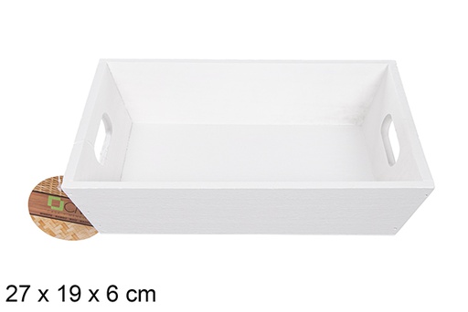 [111698] White wooden box 27x19x6 cm