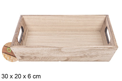 [111705] Scatola in legno vintage 30x20x6 cm