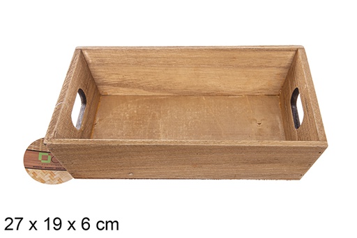 [111699] Coffret en bois couleur acajou 27x19 cm