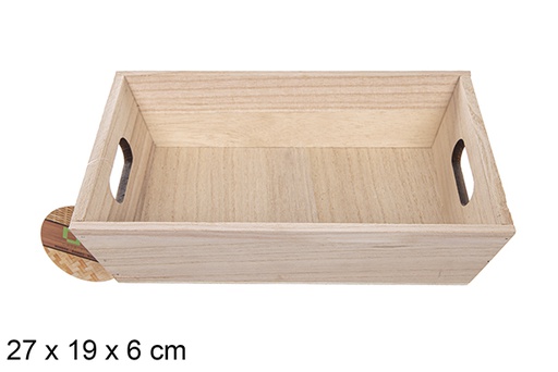 [111700] Natural wood box 27x19x6 cm